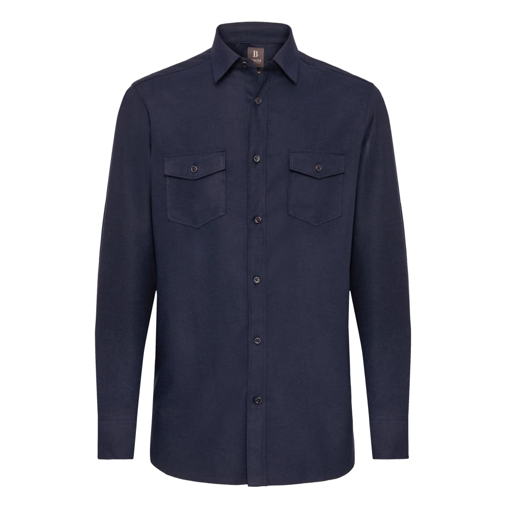 Boggi Milano Herren Blau Shirts, Sgröße: