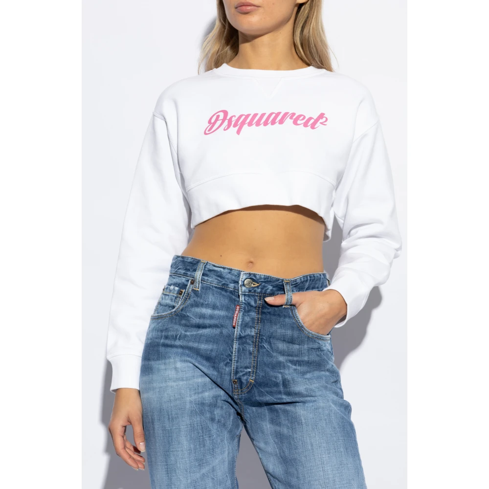 Dsquared2 Sweatshirt met logo White Dames