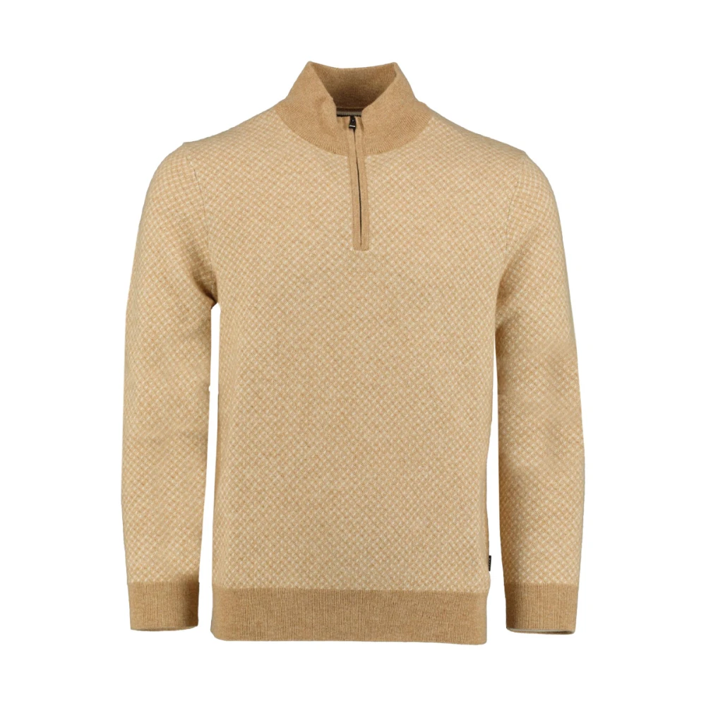 Hugo Boss Heren wol halve rits trui Beige Heren