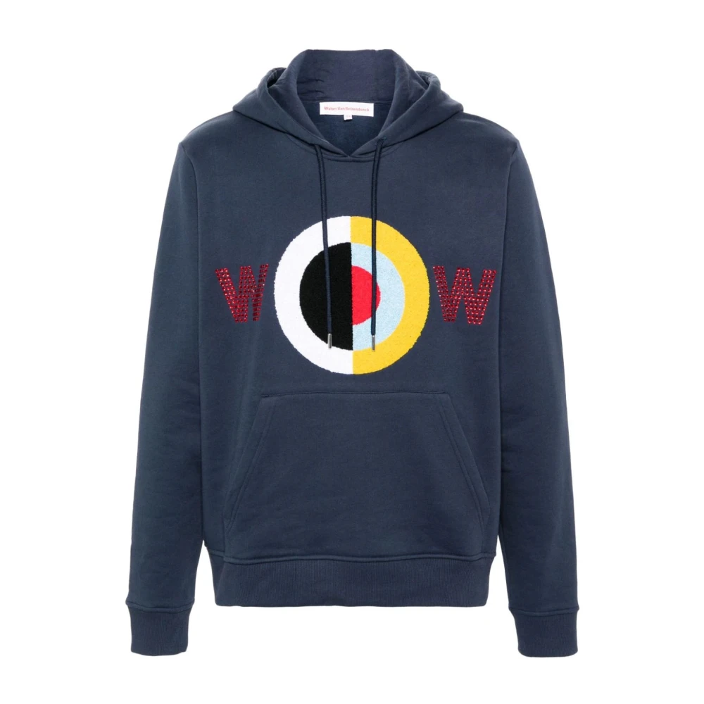 Walter Van Beirendonck Donkerblauwe Multikleur Print Oversized Hoody Blue Heren