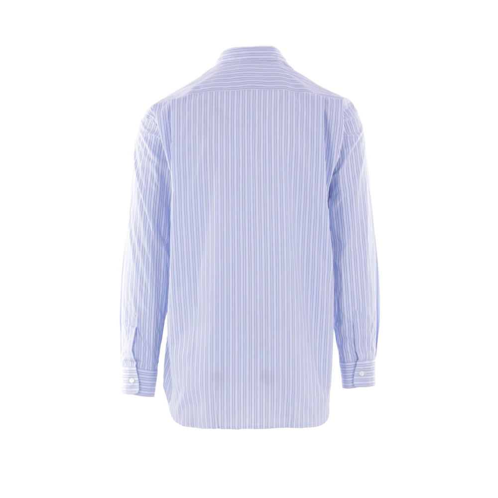 Comme des Garçons Gestreept popeline overhemd met stippen Blue Heren