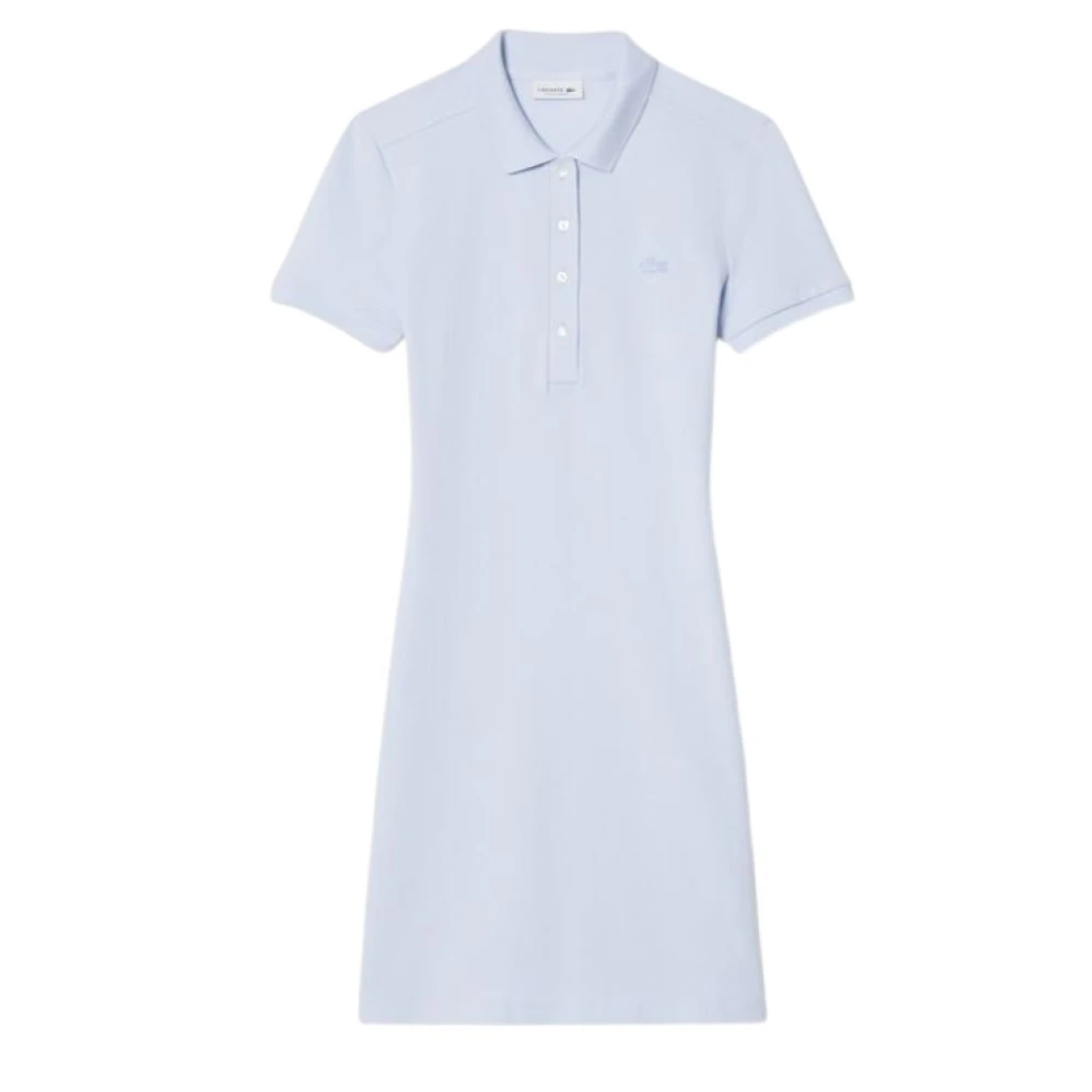 Lacoste Women's Blue Slim Fit Stretch Mini Piqué Polo Dress - Short Dresses - M - Dresses