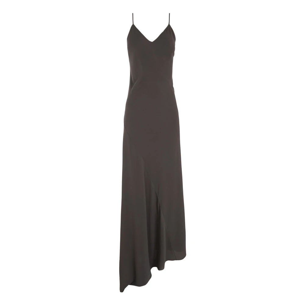 Cortana Luxe Zijde Stretch Grafiet Jurk Black Dames