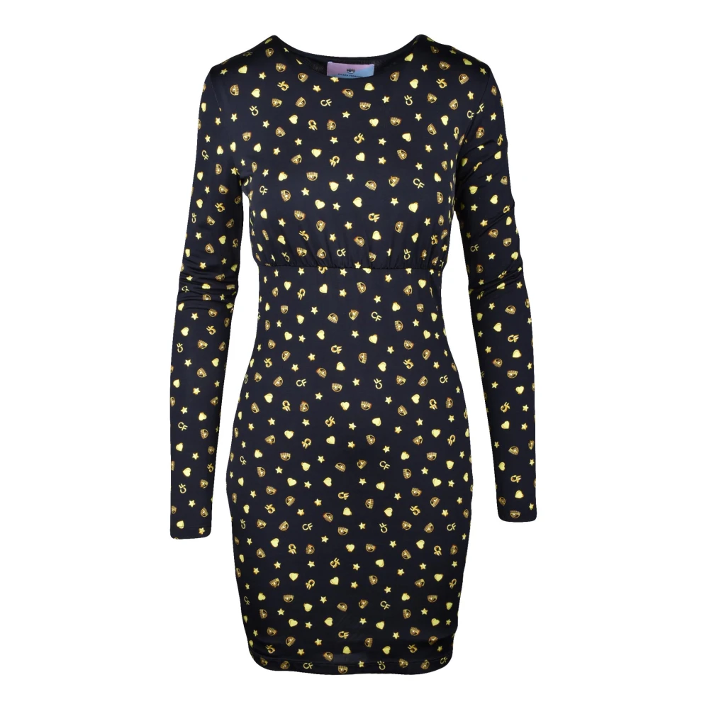 Chiara Ferragni Collection Elegante Viscose Elastaan Jurk Black Dames