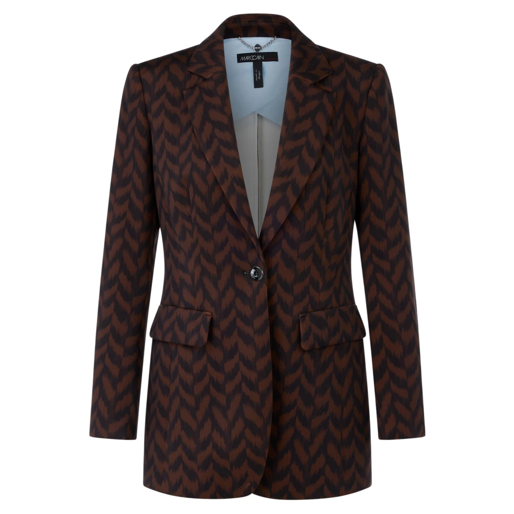 Elegant Brun Blazer med Splitt Bak