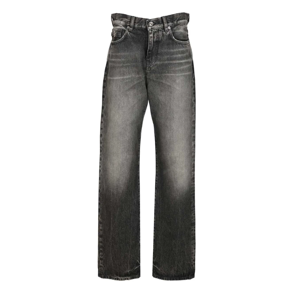 Versace Gray Straight Fit Jeans, Male, W34, Loose-Fit Jeans