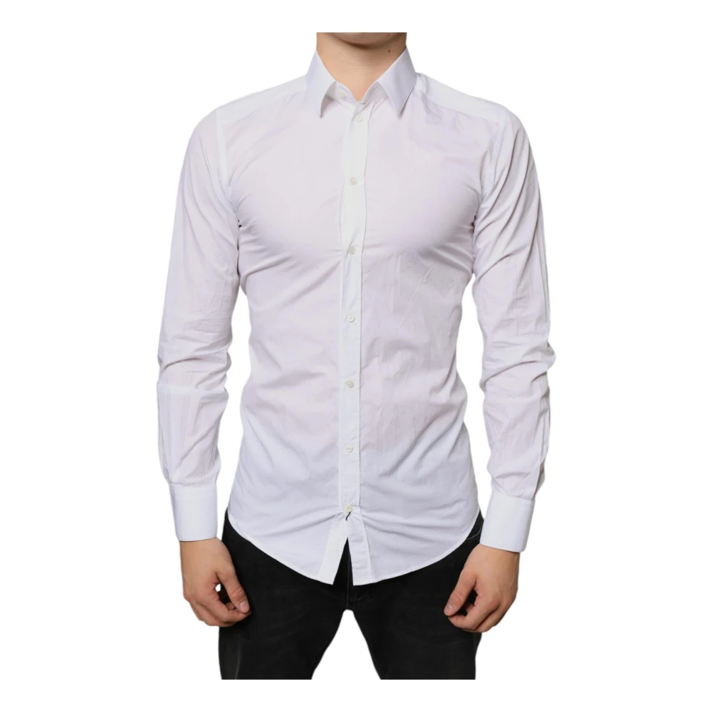 Dolce & Gabbana Witte Katoenen Formele Overhemd White Heren