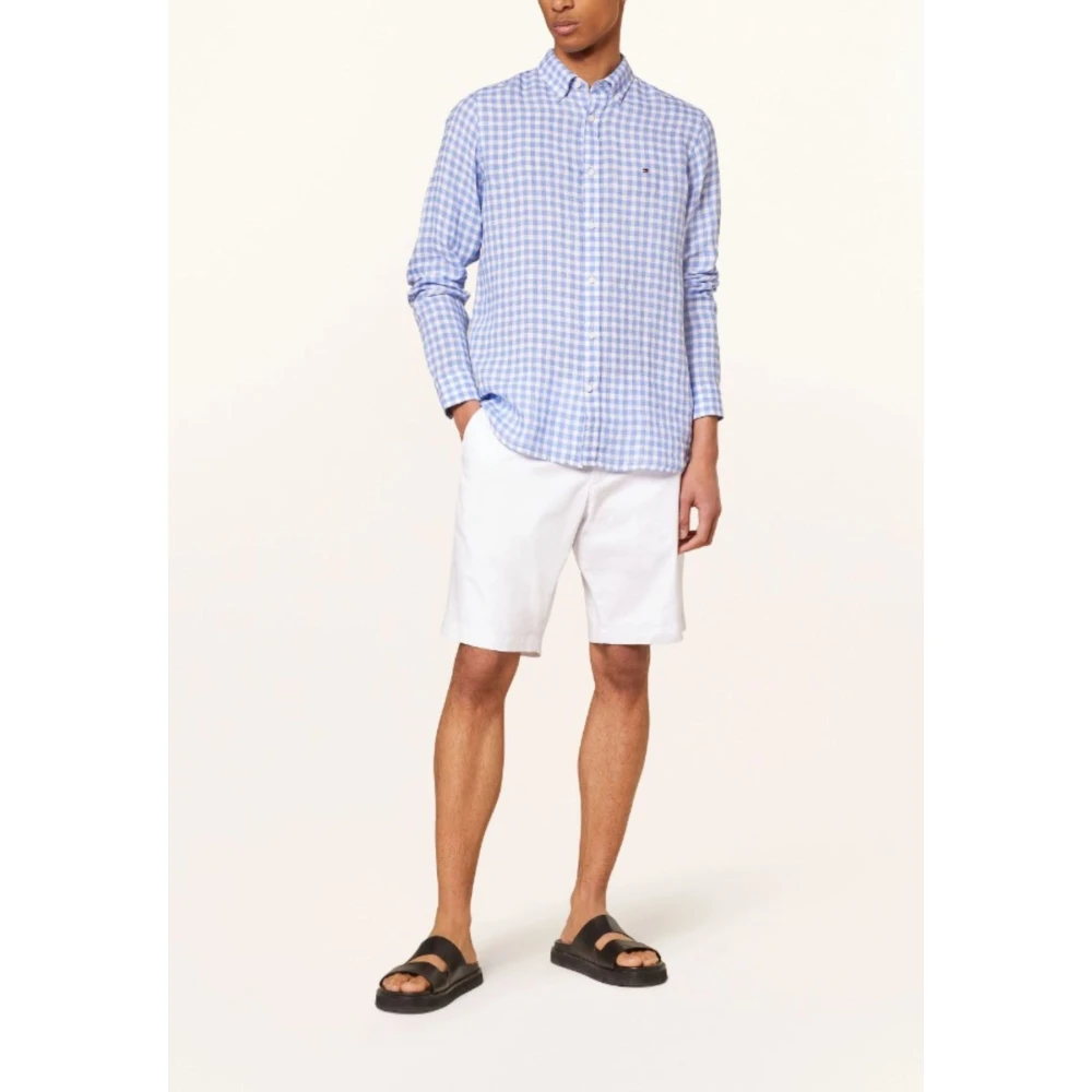 Tommy Hilfiger Linnen Gingham Overhemd Blue Heren