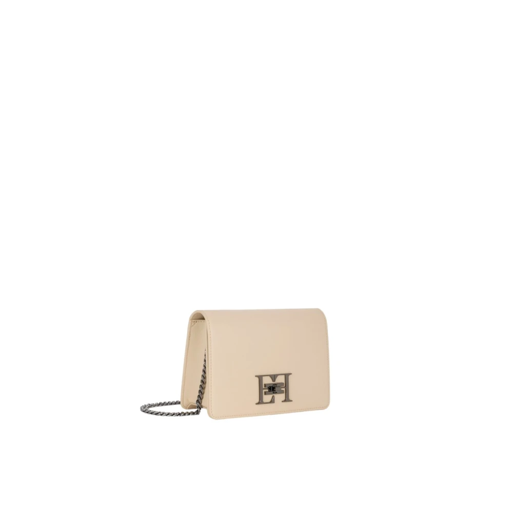 Elisabetta Franchi Stijlvolle Handtas voor Trendy Vrouwen Beige Dames