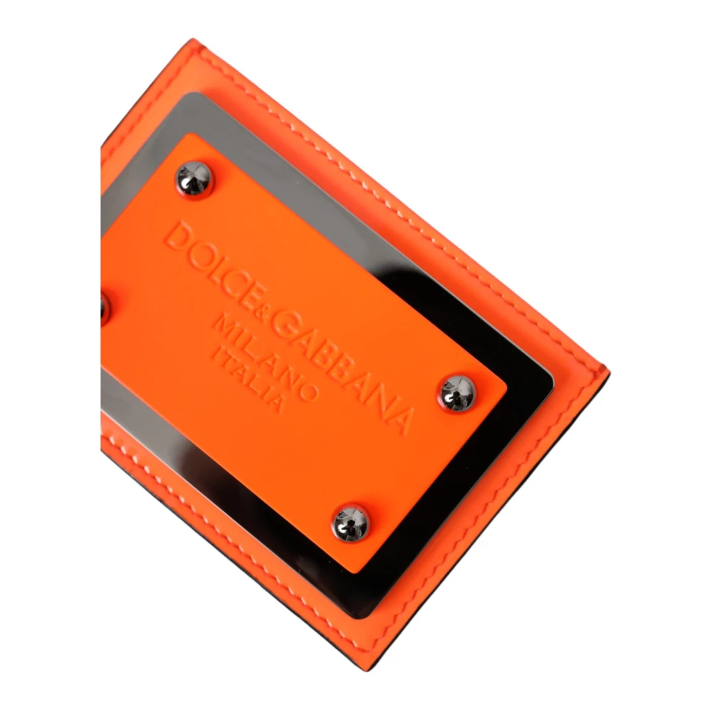 Dolce & Gabbana Logo Plaque Kaarthouder Portemonnee Orange Heren