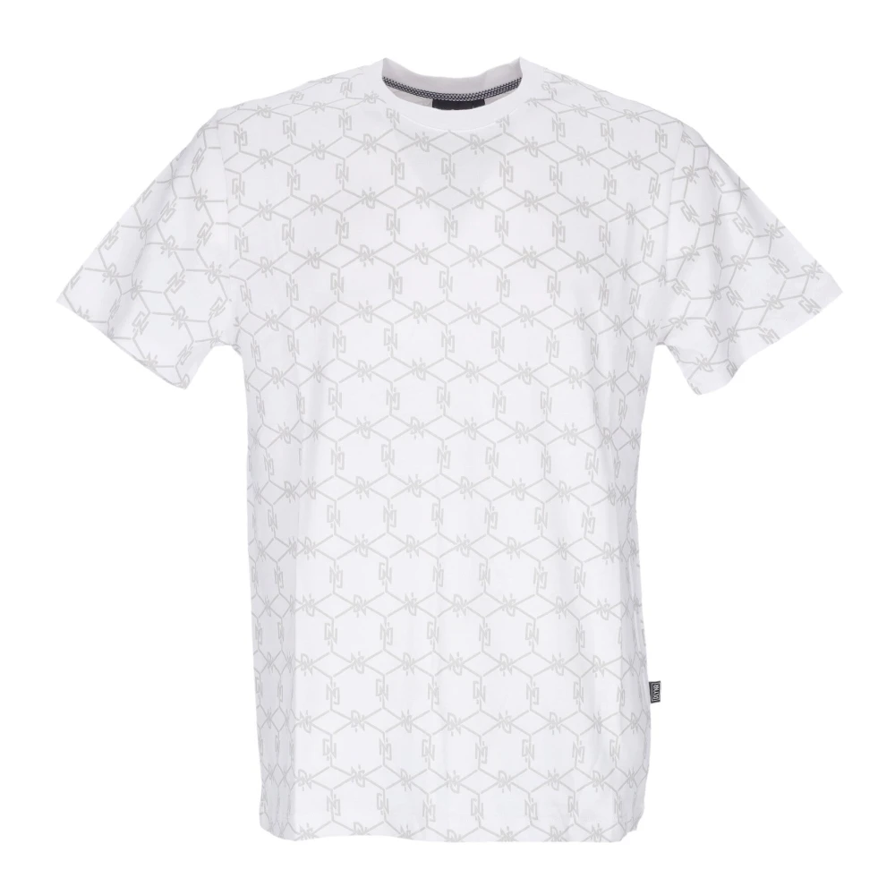 Dolly Noire Witte Monogram Tee Korte Mouw T-shirt White Heren
