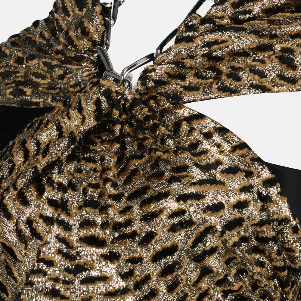 Paco Rabanne Luipaardprint Maxi Jurk Brown Dames