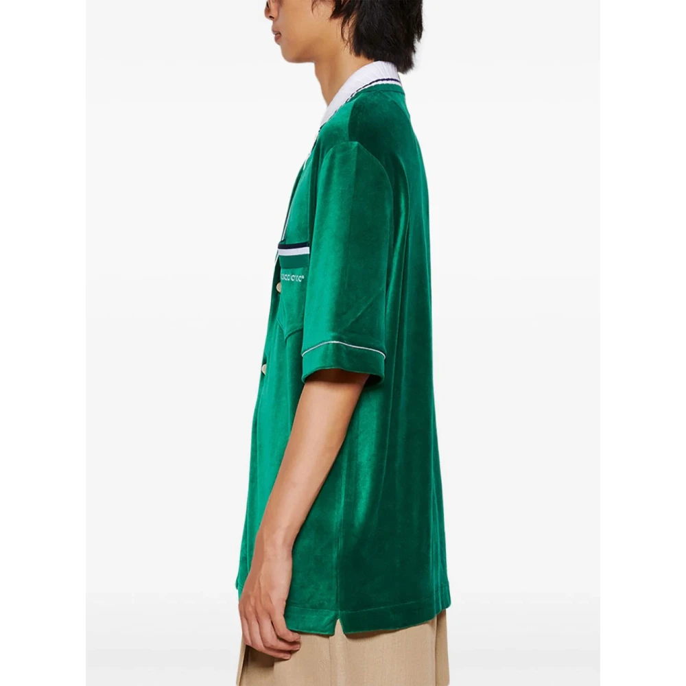 Casablanca Smaragdfluwelen Shirt Green Heren