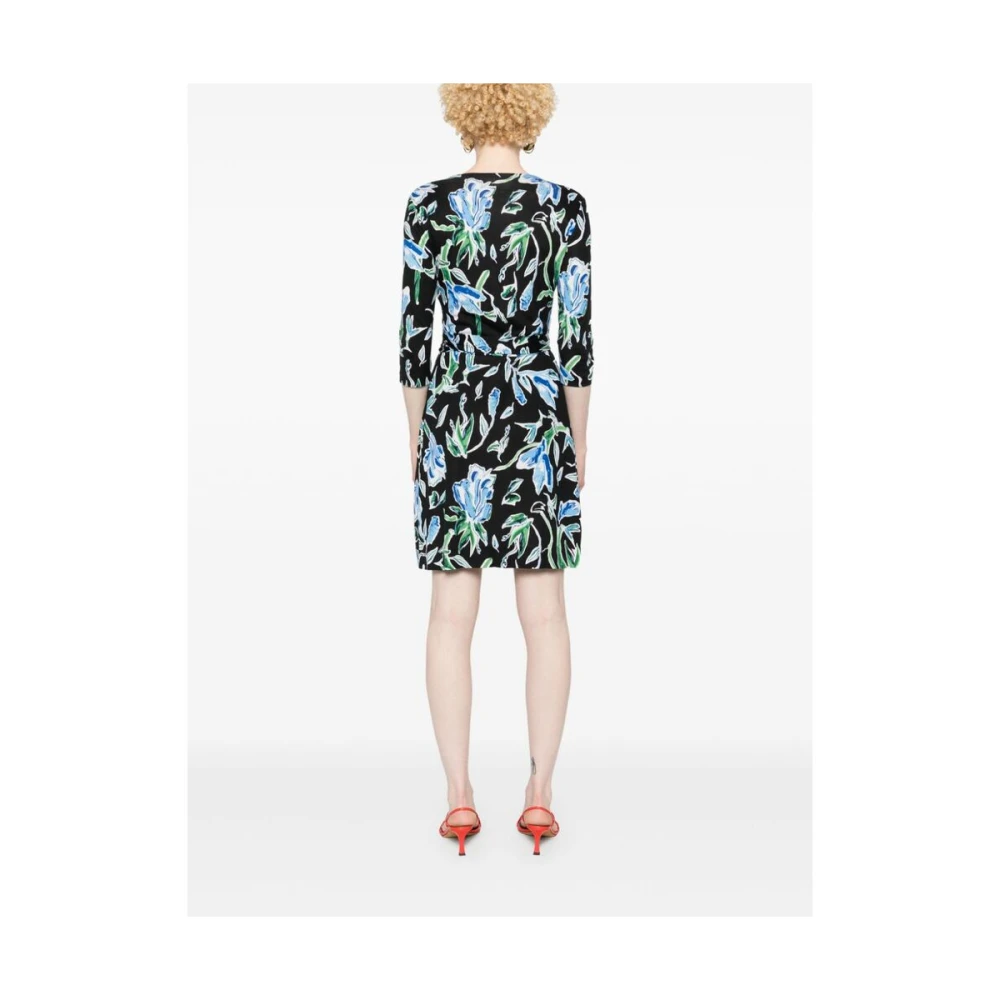 Diane Von Furstenberg Bloemenprint Omslagjurk V-Hals Multicolor Dames