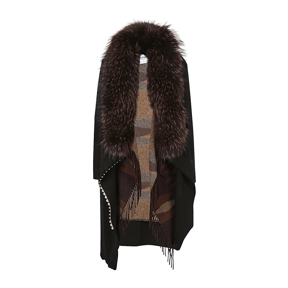 Bazar deluxe Zwarte Bontkraag Parka Jas Black Dames