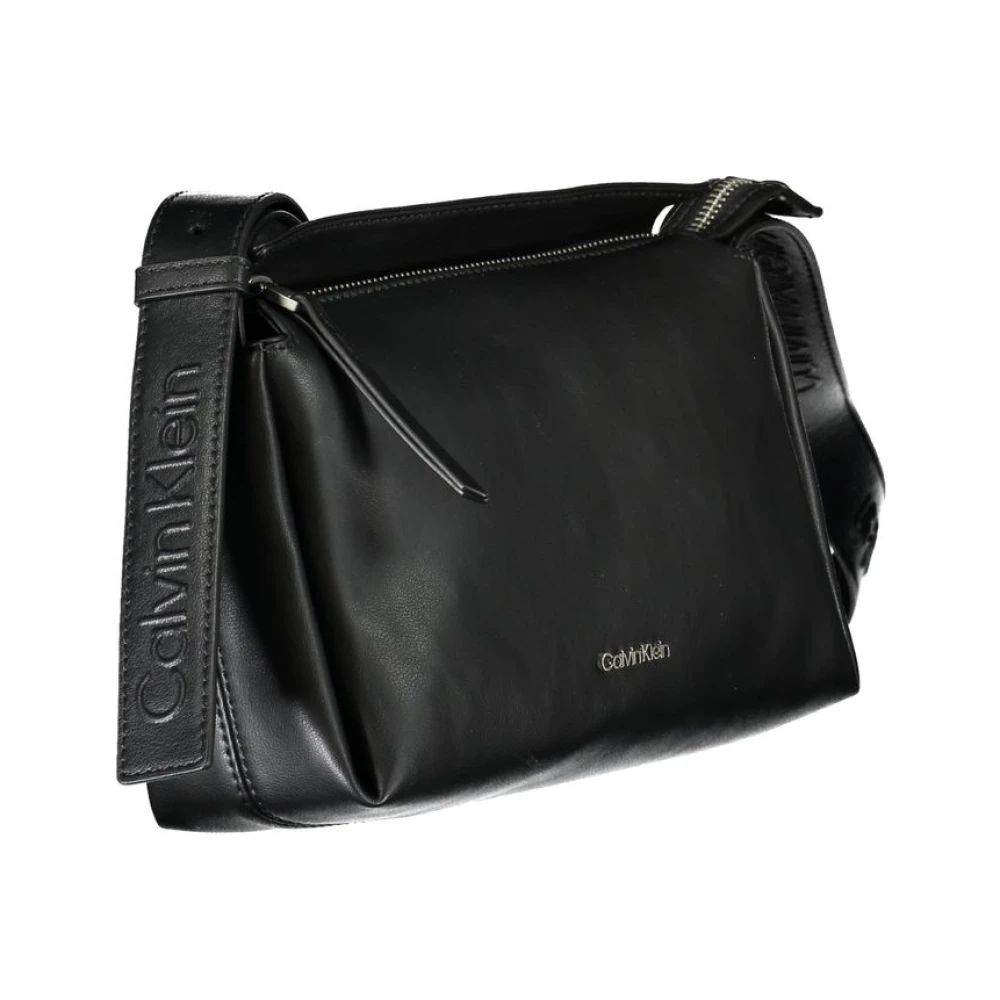 Calvin Klein Zwarte Polyester Schoudertas met Logo Black Dames