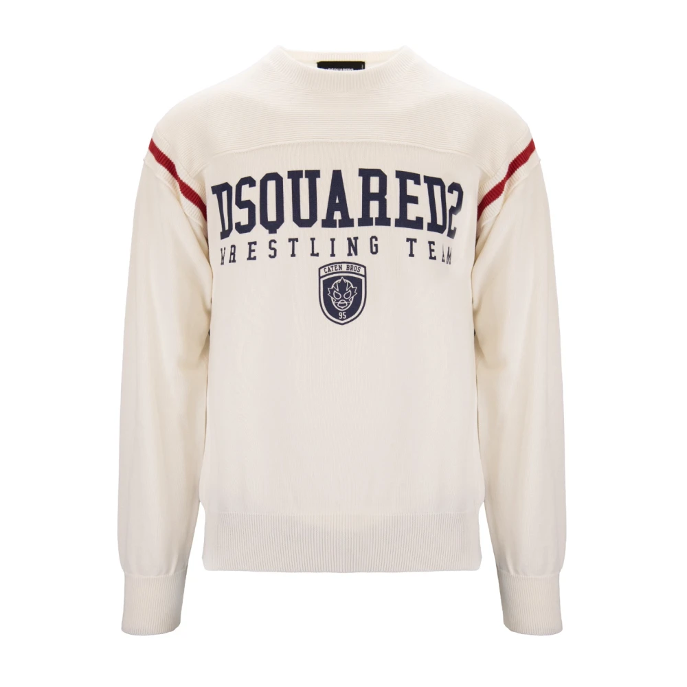 Dsquared2 Men's Beige Crew Neck Jumper - Round-Neck Knitwear - 2XL - Knitwear