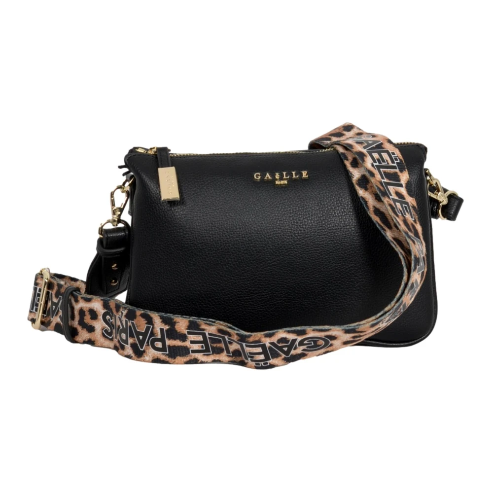 Gaëlle Paris Luipaardprint Schoudertas Zwart Black Dames