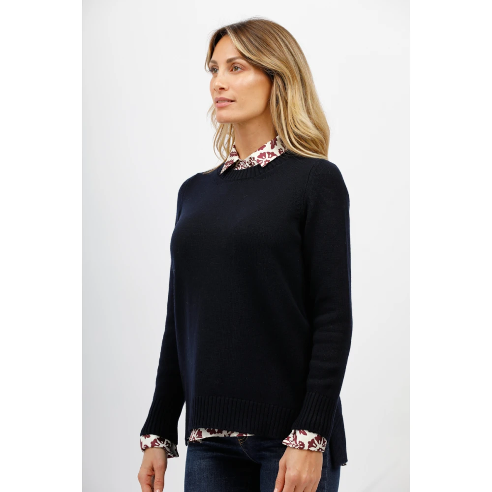 Gran Sasso Ronde hals trui Blue Dames