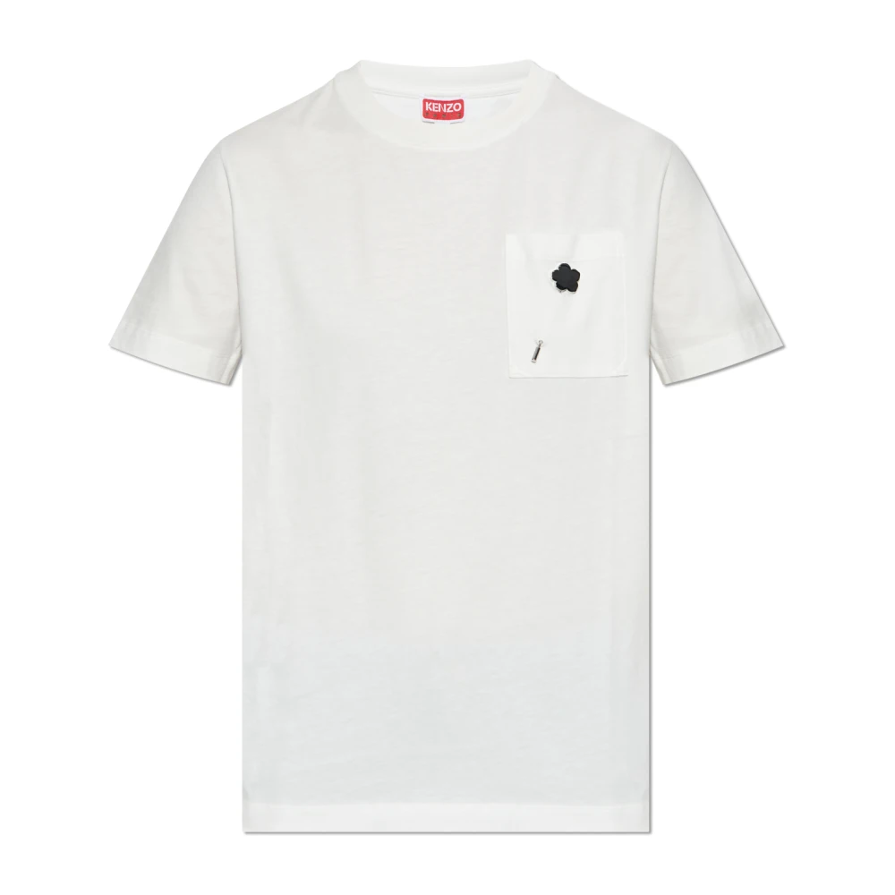 Kenzo Women's White T-Shirt With Pocket - T-Shirts - Xs - Tops