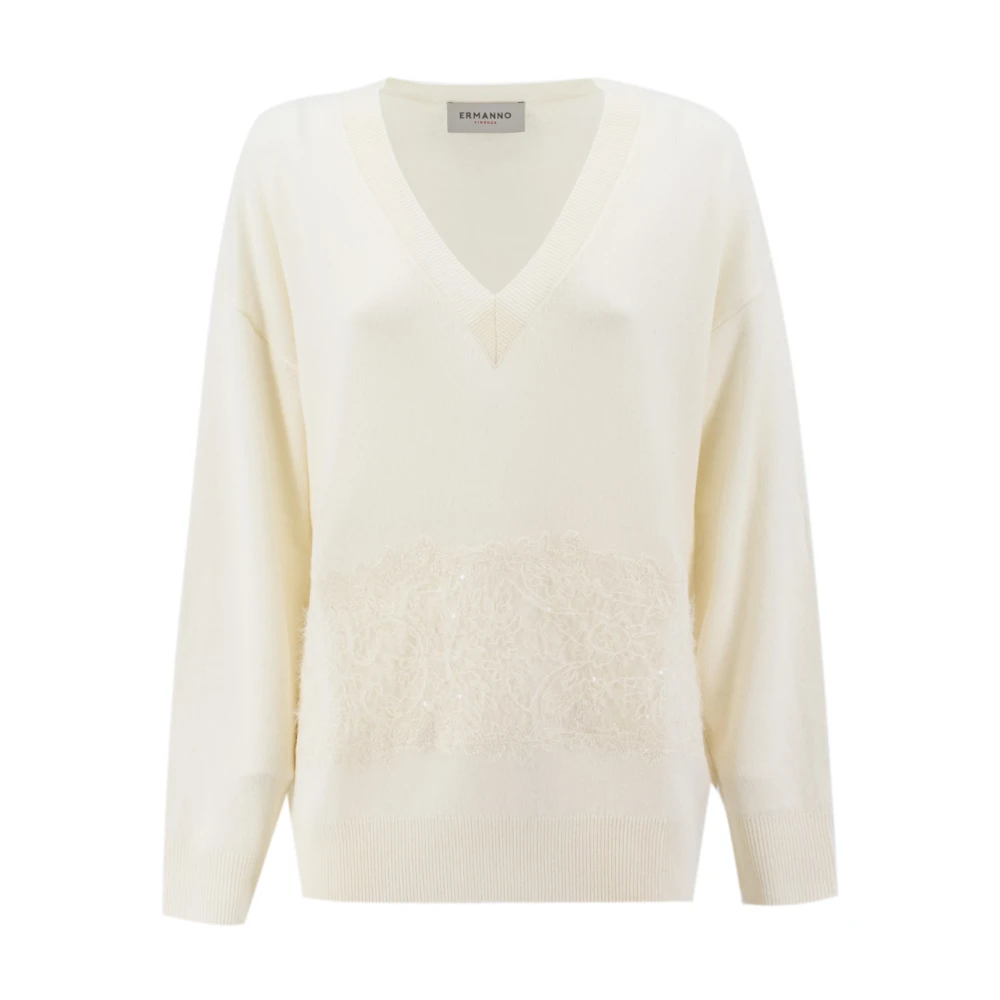 Knitwear > V-neck Knitwear - - Ermanno Scervino - Modalova