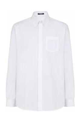 Broderad Poplin Skjorta