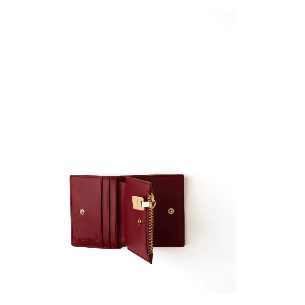 Borbonese Compacte Bifold Portemonnee met Georganiseerde Ruimtes Brown Dames
