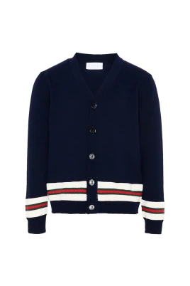 Cotton Cardigan med Web
