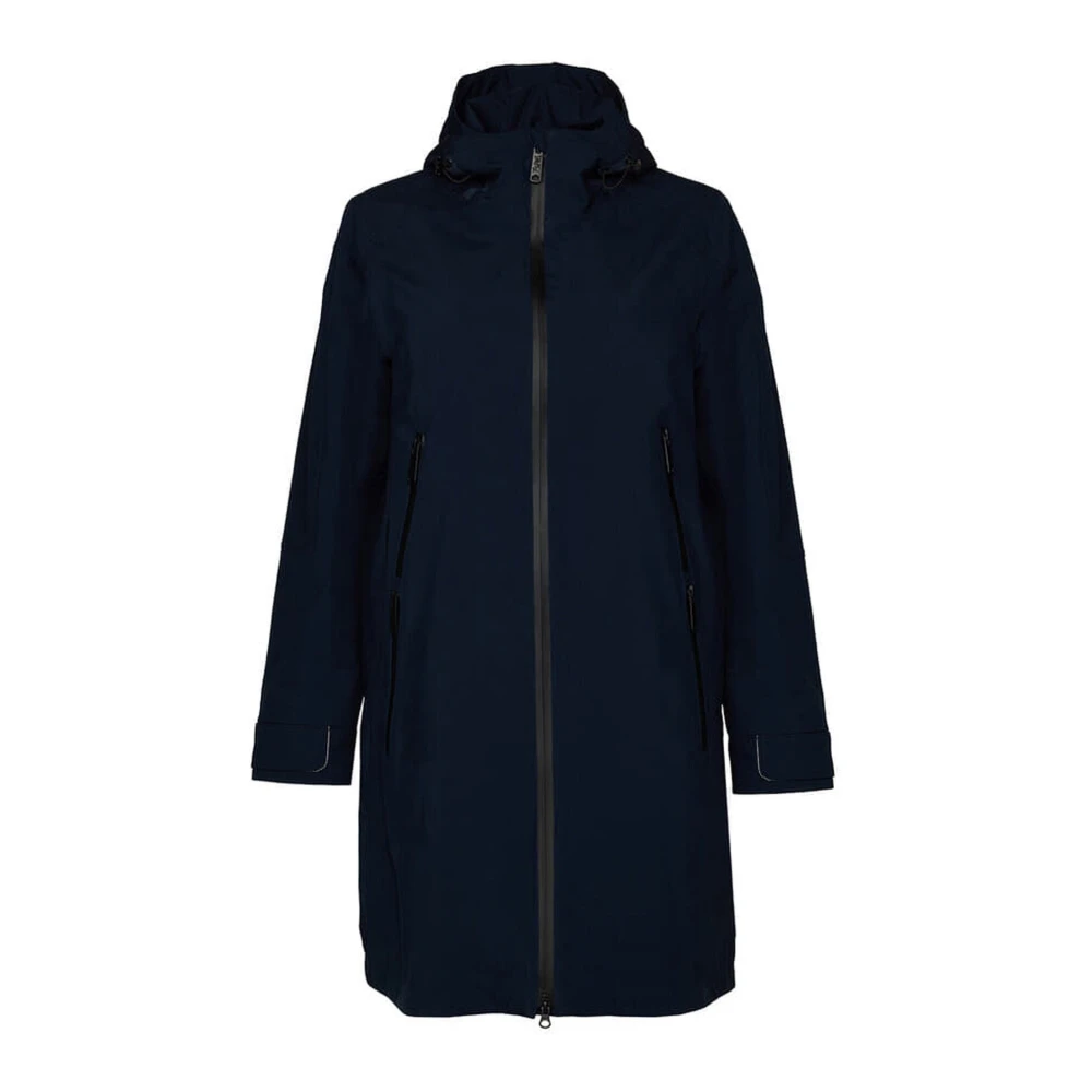 Danwear Women's Blue Parkas, 7XL, Stylish Navy Raincoat With Hood