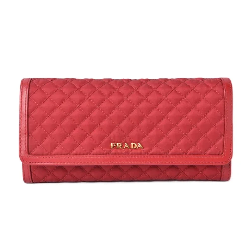 Prada Vintage Pre-owned Canvas wallets Red Dames