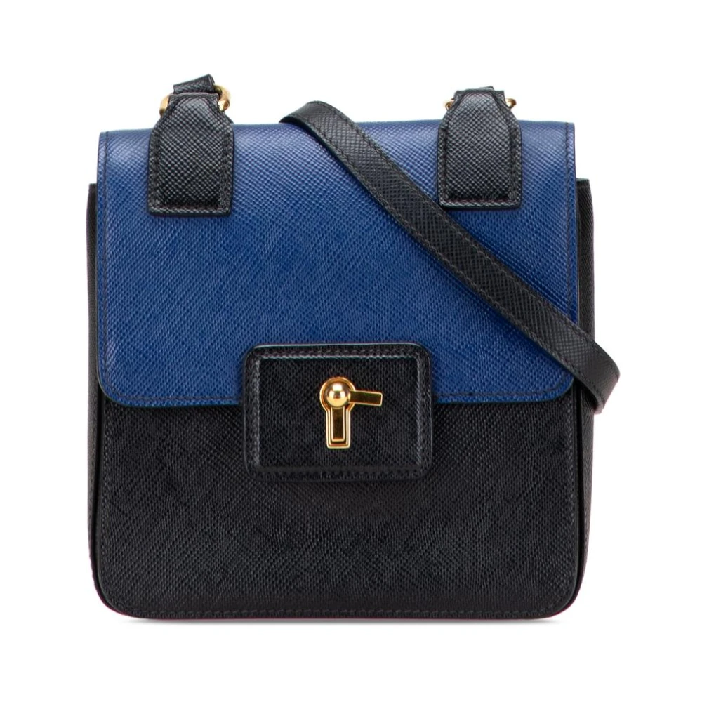Prada Vintage Women's Black Vintage Cross Body Bags, One Size, Pre-Owned Structured Crossbody Bag