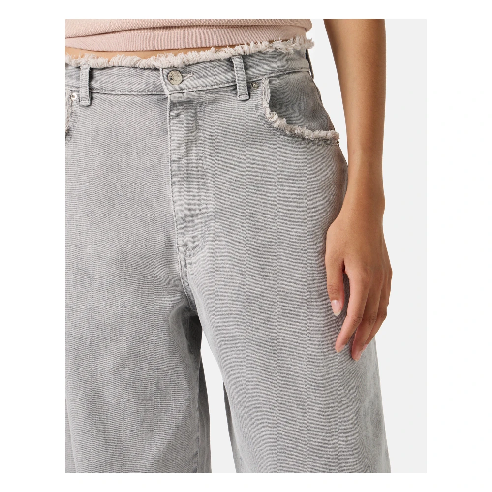Iceberg 5-pocket grote flared fit broek in grijze denim met marmerbehandeling Blue Dames
