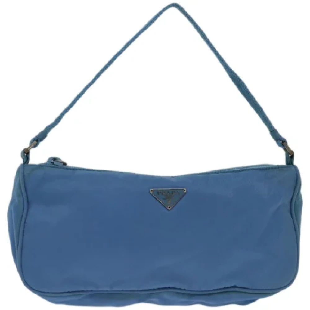 Prada Vintage Pre-owned Nylon pouches Blue Dames