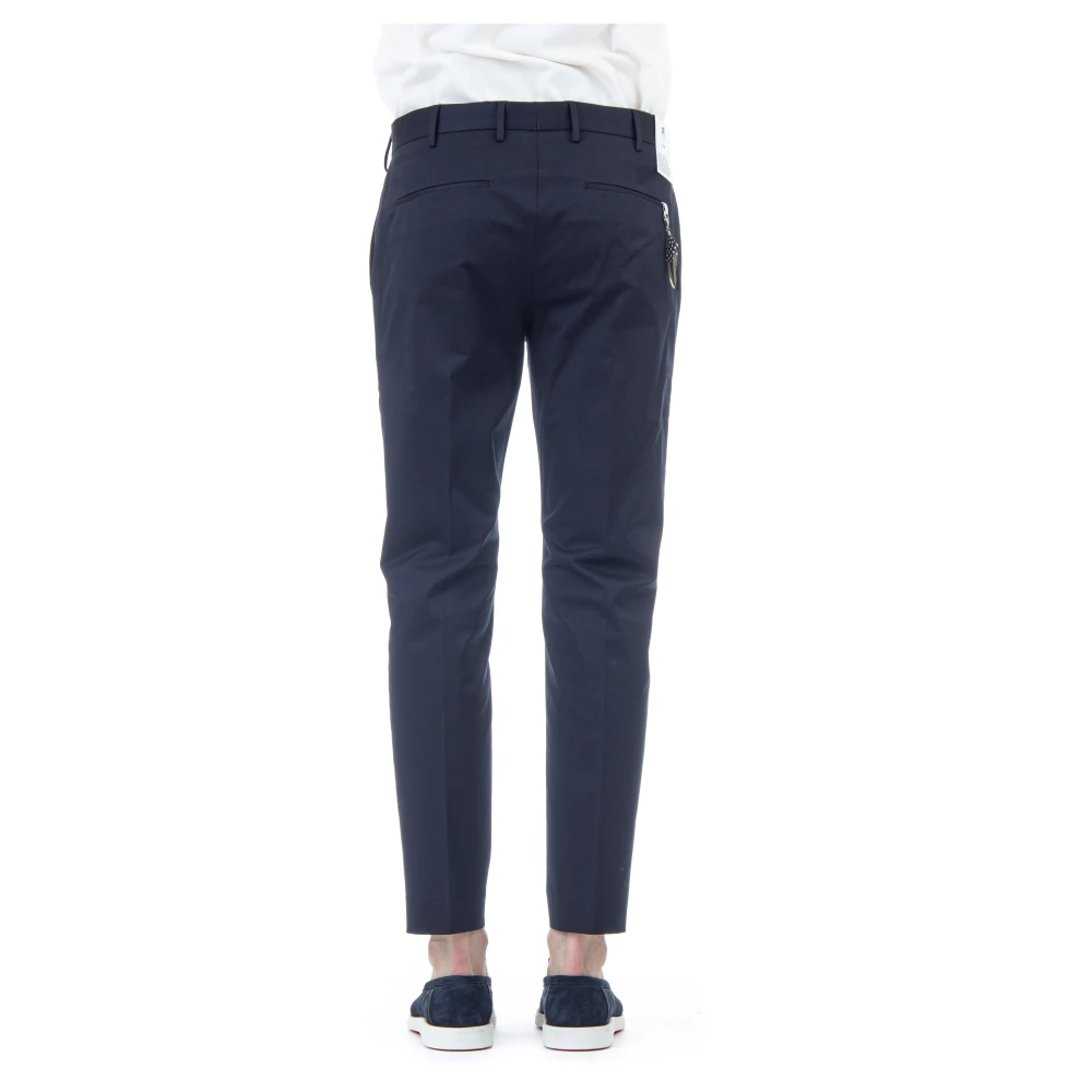 PT Torino Blauwe Stretch Katoenen Broek Blue Heren