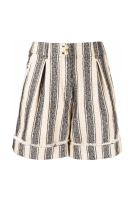 Multifärgad Randig Bomull-Pique Shorts