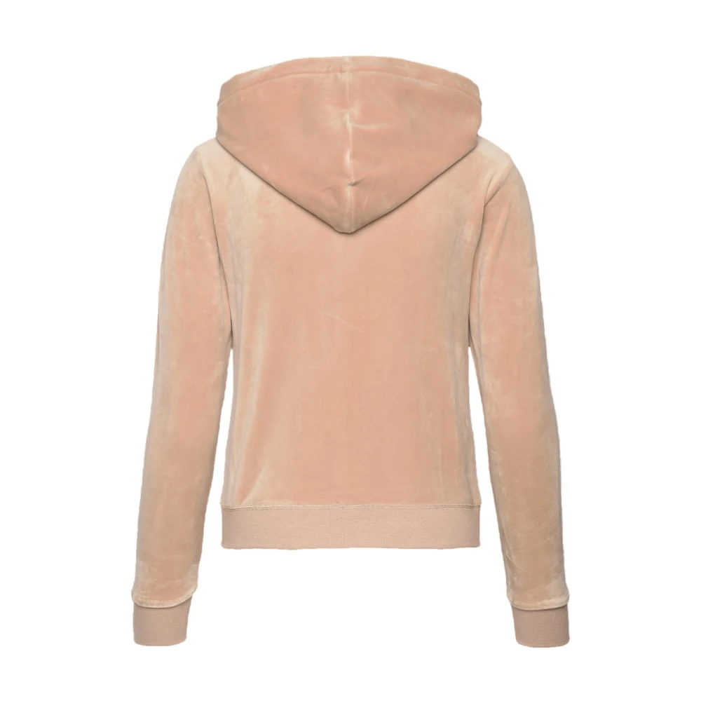 Juicy Couture Bruine Velours Hoodie met Gotisch Detail Brown Dames