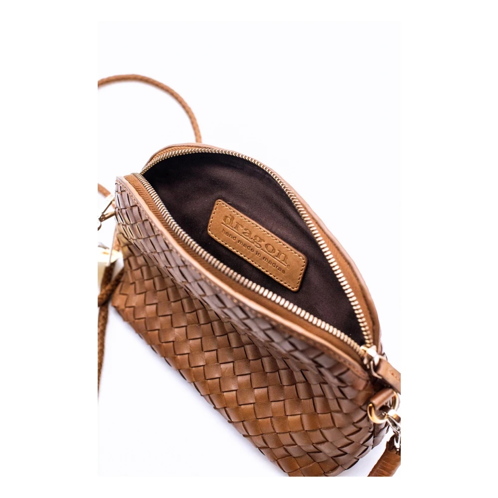 Dragon Diffusion Chunky Fellini Leren Schoudertas Bruin Brown Dames