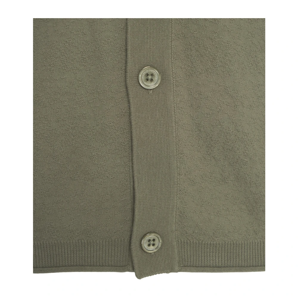 Paolo Pecora Groene Gebreide Shirt Korte Mouw Casual Green Heren