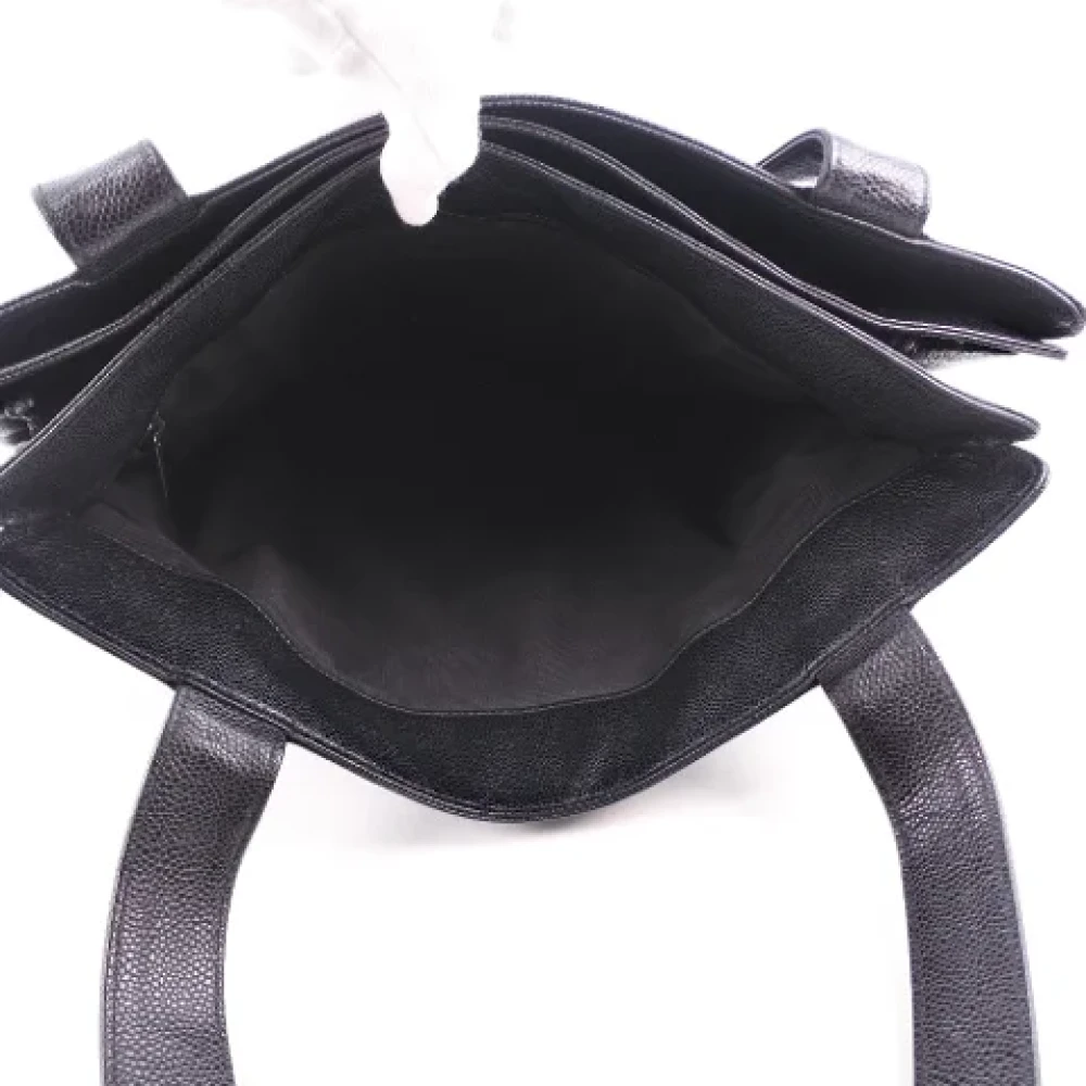 Chanel Vintage Pre-owned Leather totes Black Dames