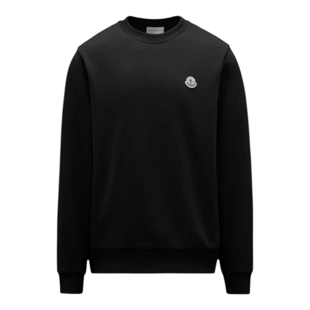 Moncler Black Cotton Crew Neck Sweatshirt - Male - Sweatshirts - Xl - Sweatshirts & Hoodies