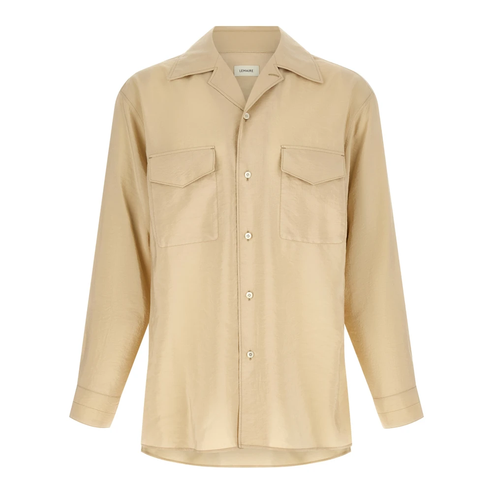 Lemaire Men's Beige Convertible Collar Shirt - Casual Shirts - L - Shirts