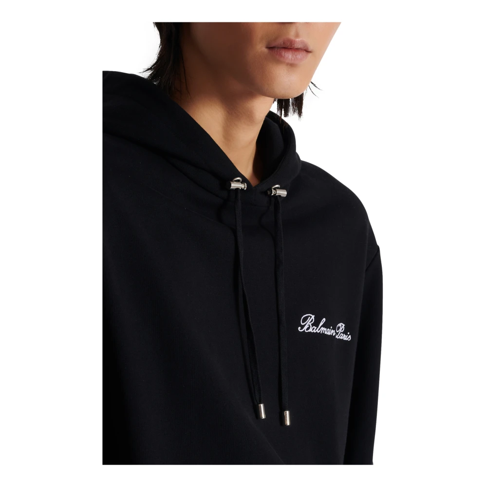 Balmain Handtekening hoodie Black Heren