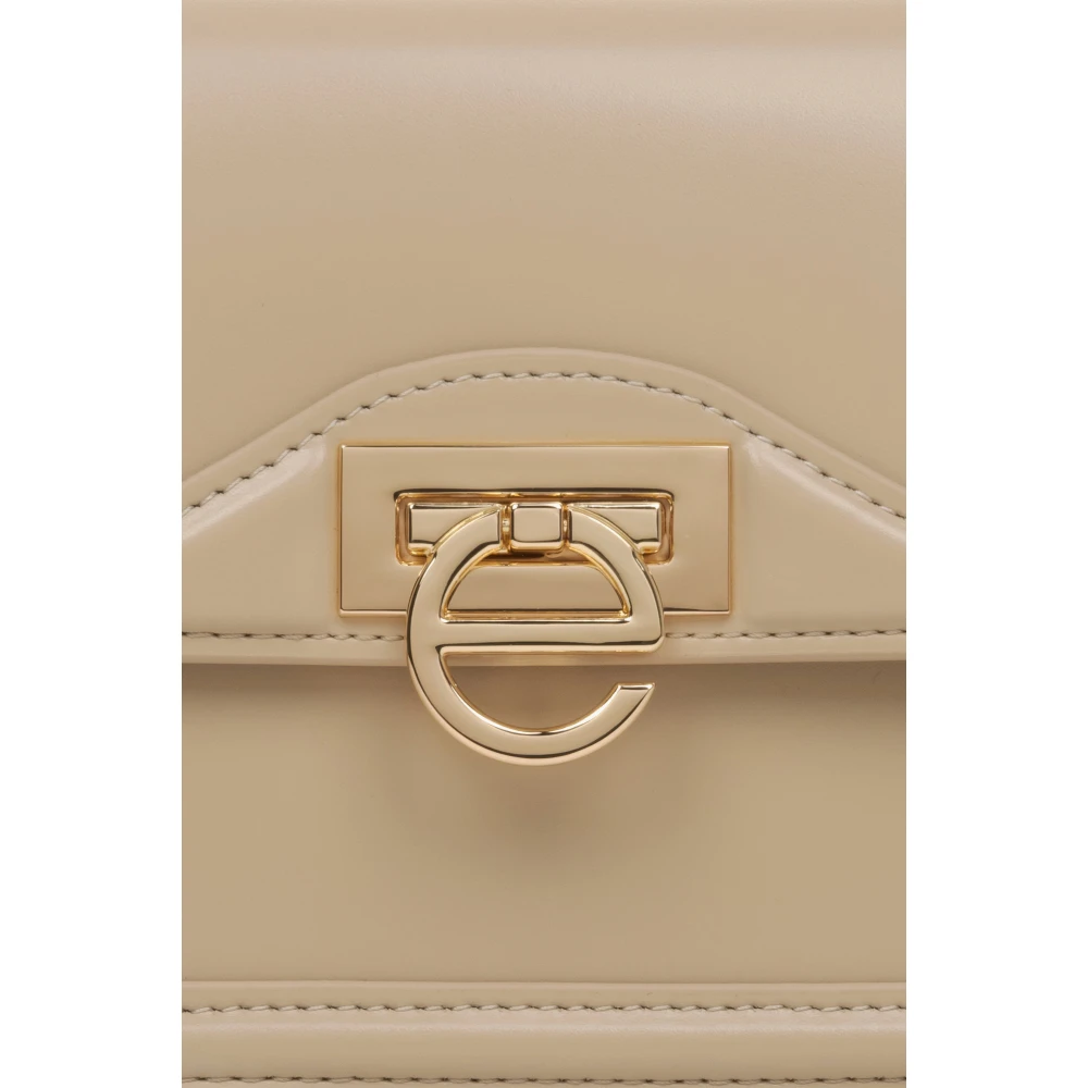 Estro Dames Kleine Beige Schoudertas met Gouden Hardware Er00115777 Beige Dames
