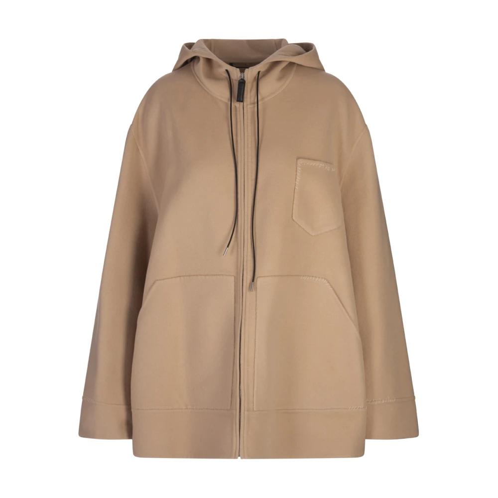 Marni Bruine Oversized Hooded Parka Jas Brown Dames