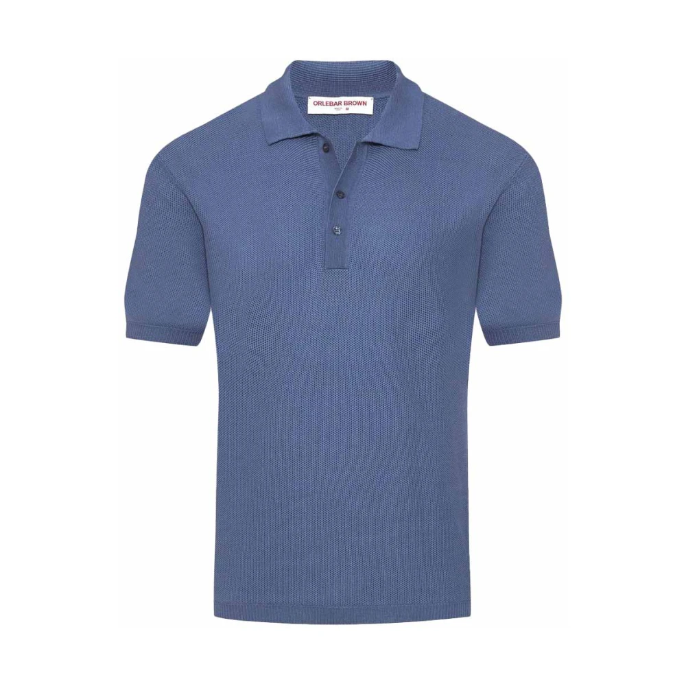 Orlebar Brown Blauw Gekamd Katoenen Poloshirt Blue Heren