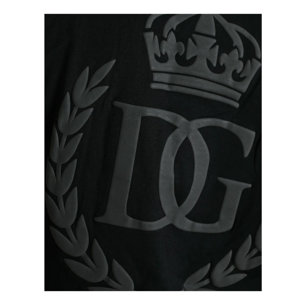 Dolce & Gabbana Geëmbosseerd Logo Katoenen Tee Black Heren