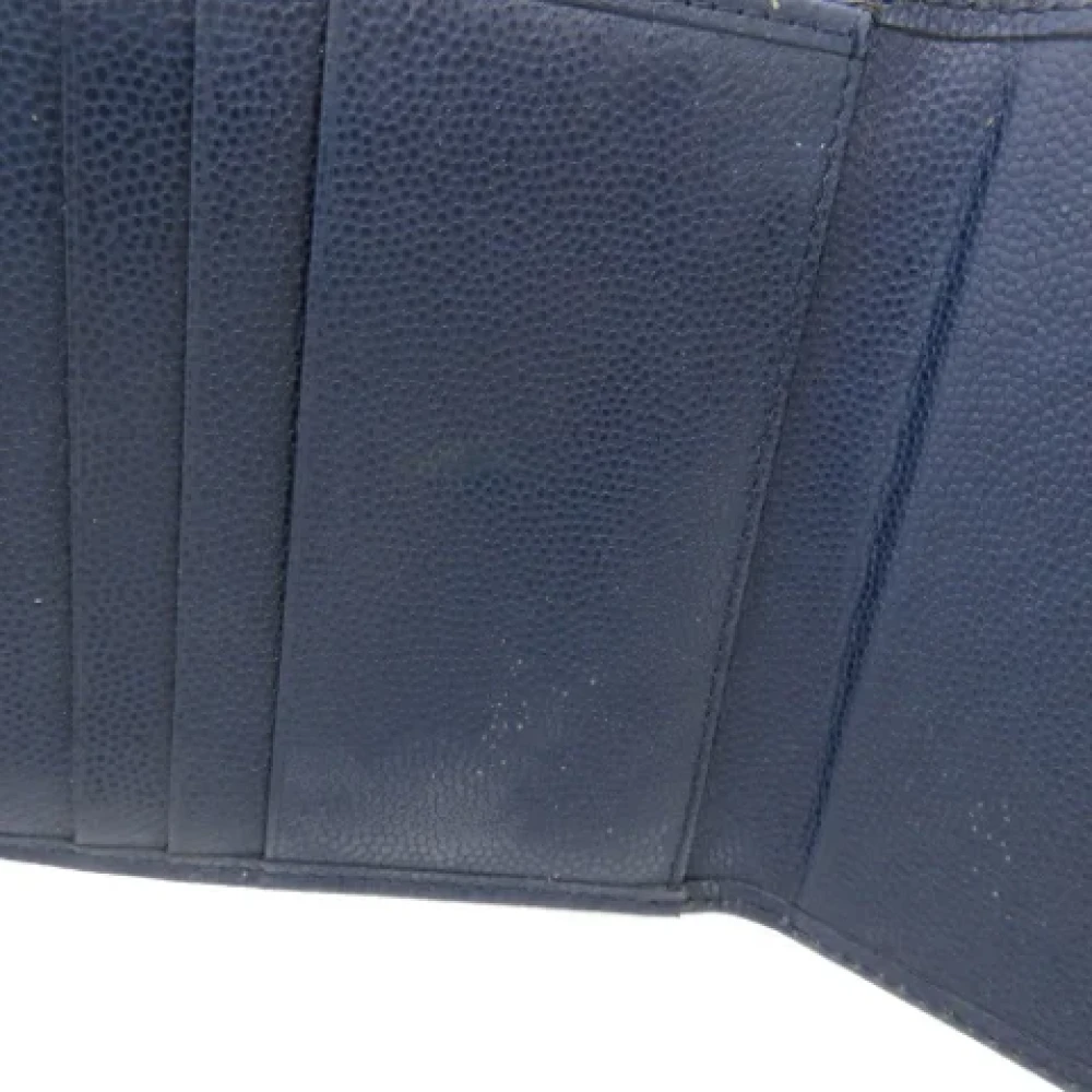 Dior Vintage Pre-owned Leather wallets Blue Dames