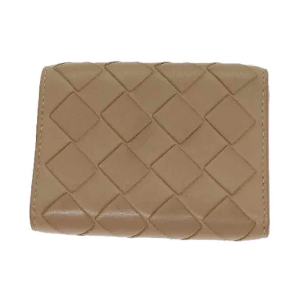 Bottega Veneta Vintage Pre-owned Leather wallets Beige Dames