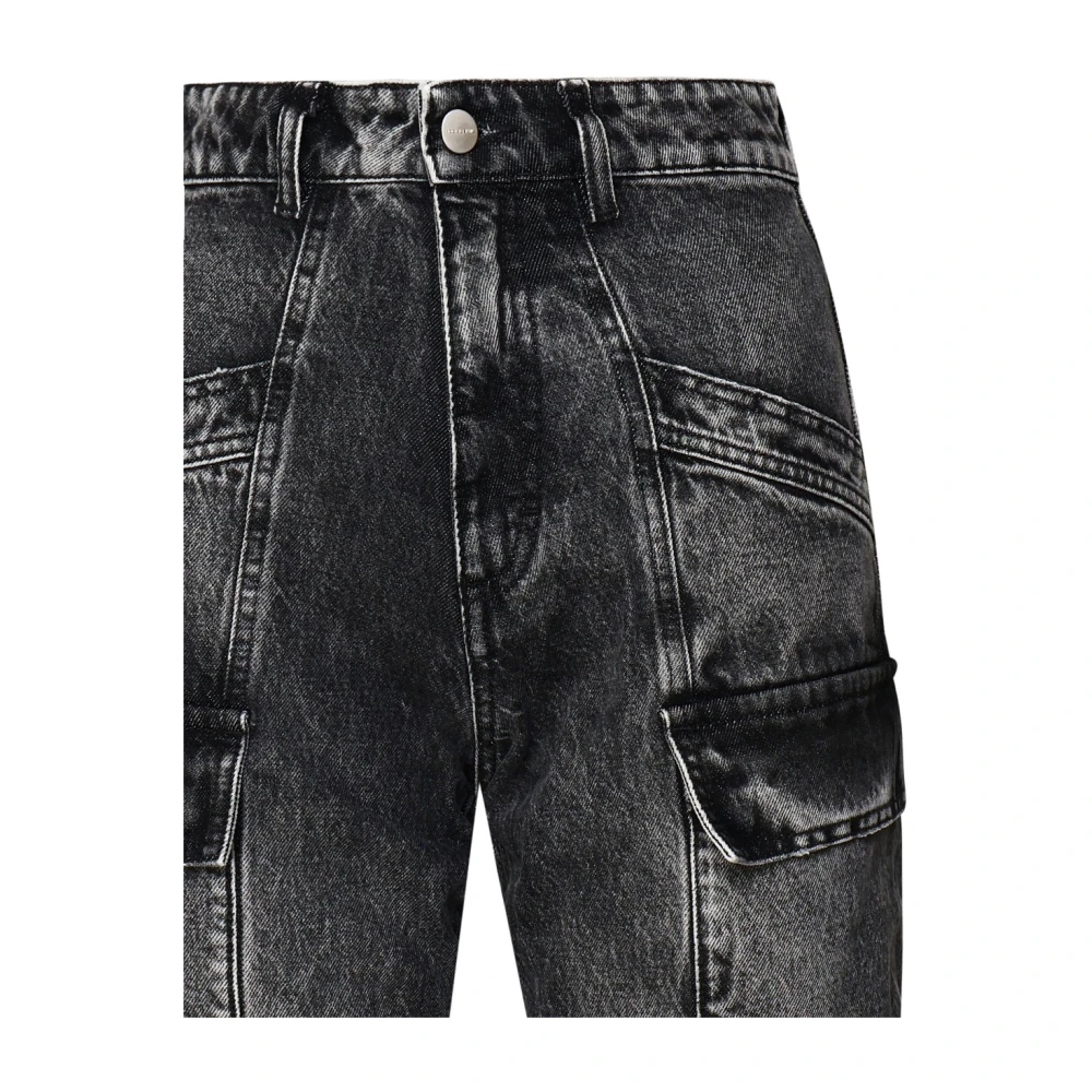 Icon Denim Cargo Zak Slim Katoen Jeans Gray Dames