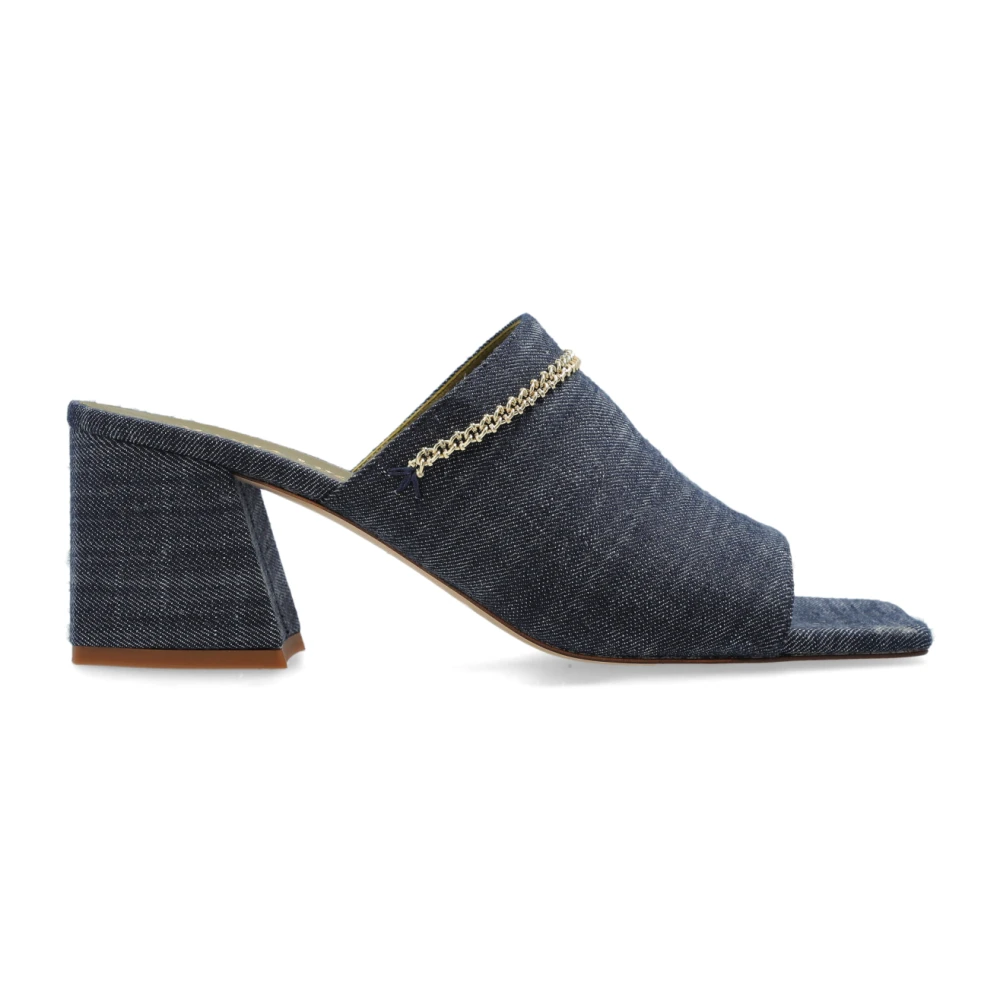 Maria Luca Blue Heeled Slippers - Female - Heeled Mules - 4 Uk - Shoes